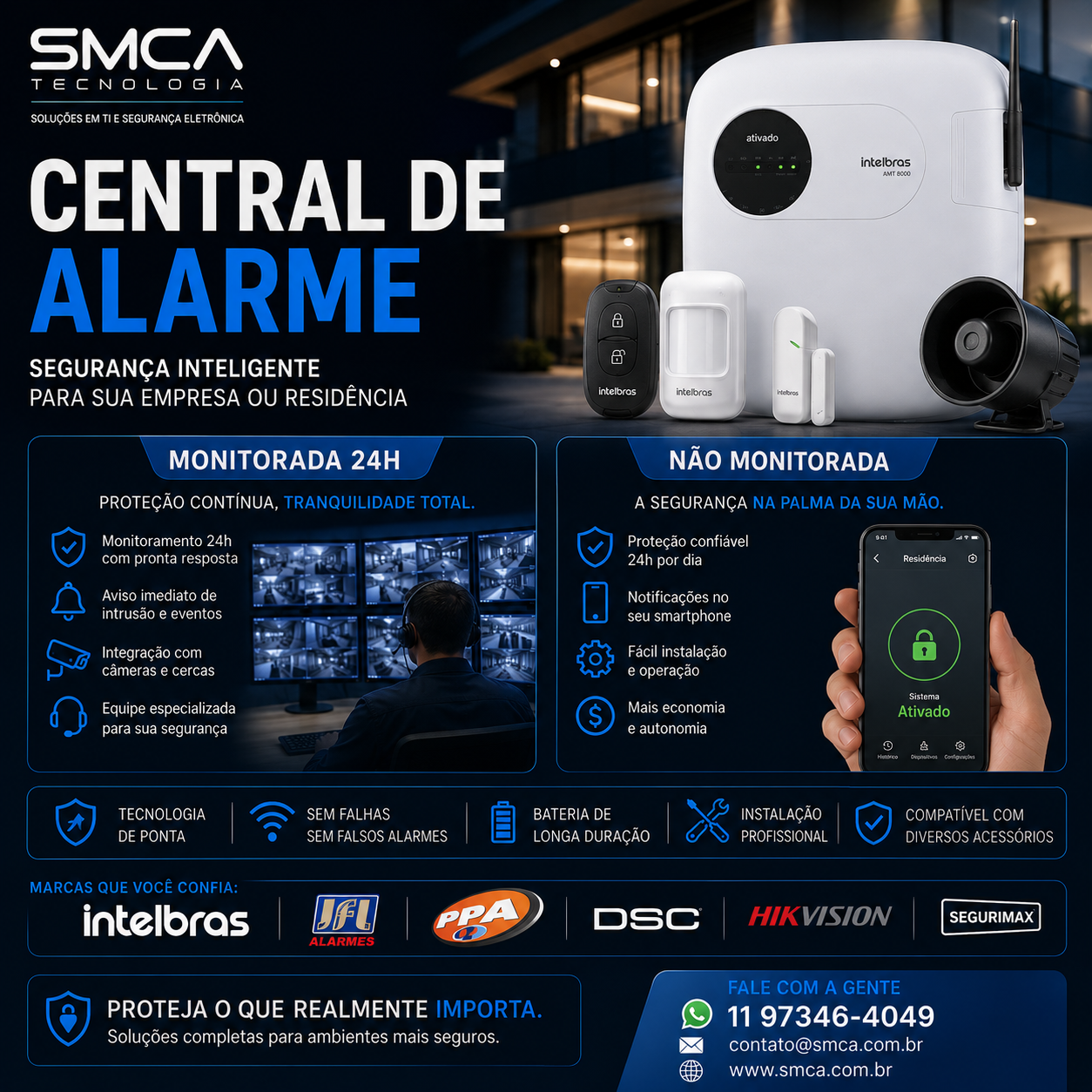 Instalação e Manutenção em Sistemas de Segurança com Central de Alarme Monitorada e Não Monitorada