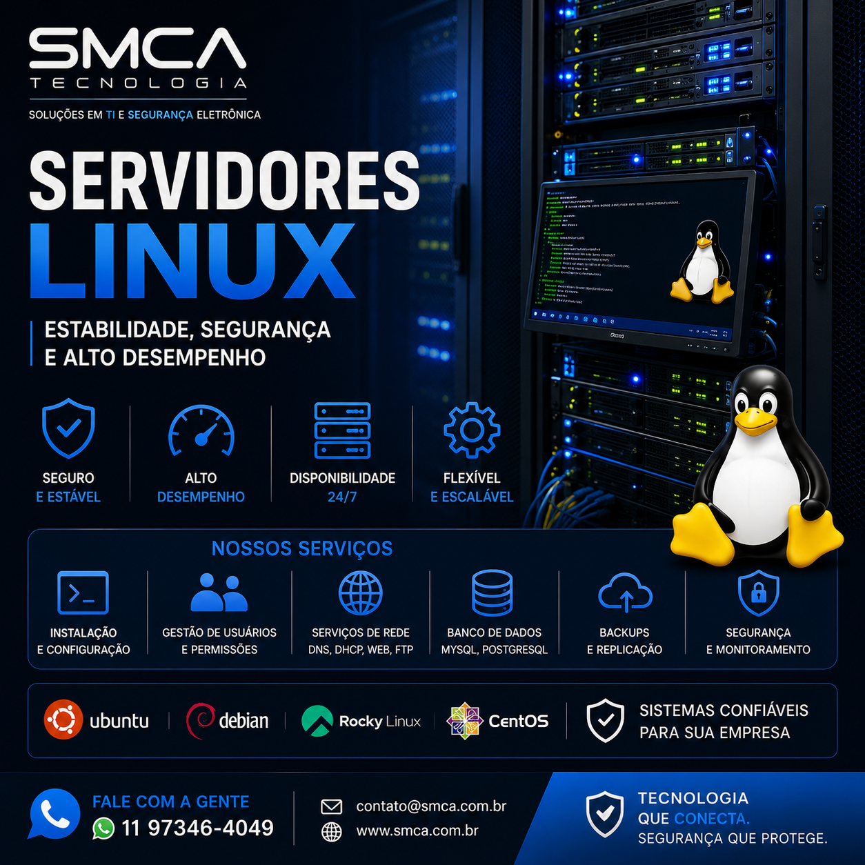 Serviço de Instalação, Configuração e Administração de Servidores Linux (Debian, Red Hat, Ubuntu)