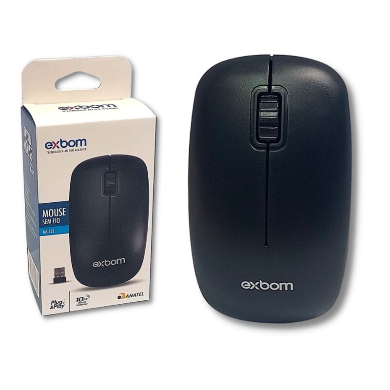 Mouse Sem Fio Wireless 2.4 Ghz Exbom MS-S22