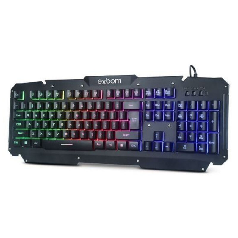 Teclado Gamer Multimídia Abnt2 Com Led Rgb Acabamento em Metal Exbom BK-G200 - Image 2