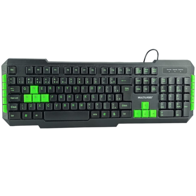 Teclado Gamer Pc Multilaser Abnt2 Usb 2.0 Multimídia Teclas Gamer Keys