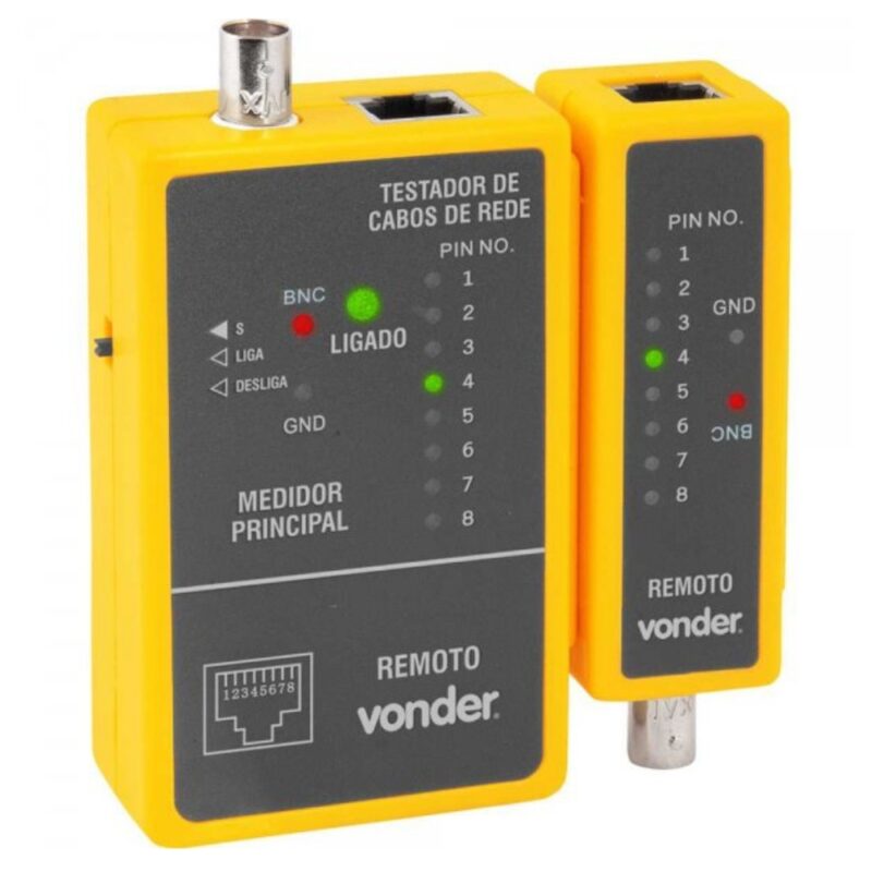 Testador de Cabo de Rede RJ45 e Cabo Coaxial BNC, Master e Remoto - Vonder - Image 3