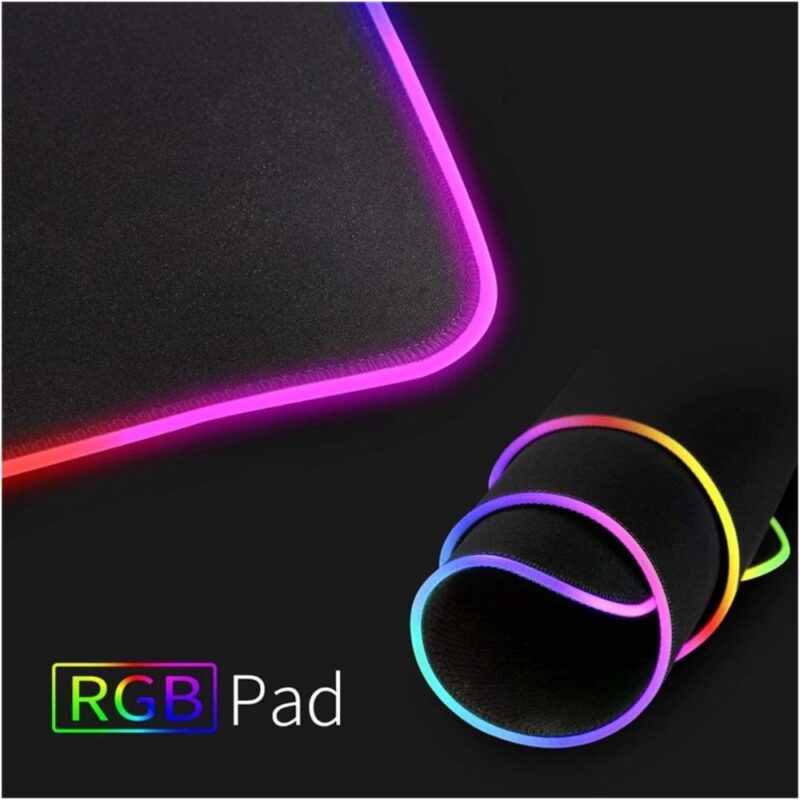 Mouse Pad Gamer Extra Grande 800x300mm Led Rgb Exbom MP-LED3080 - Preto - Image 4