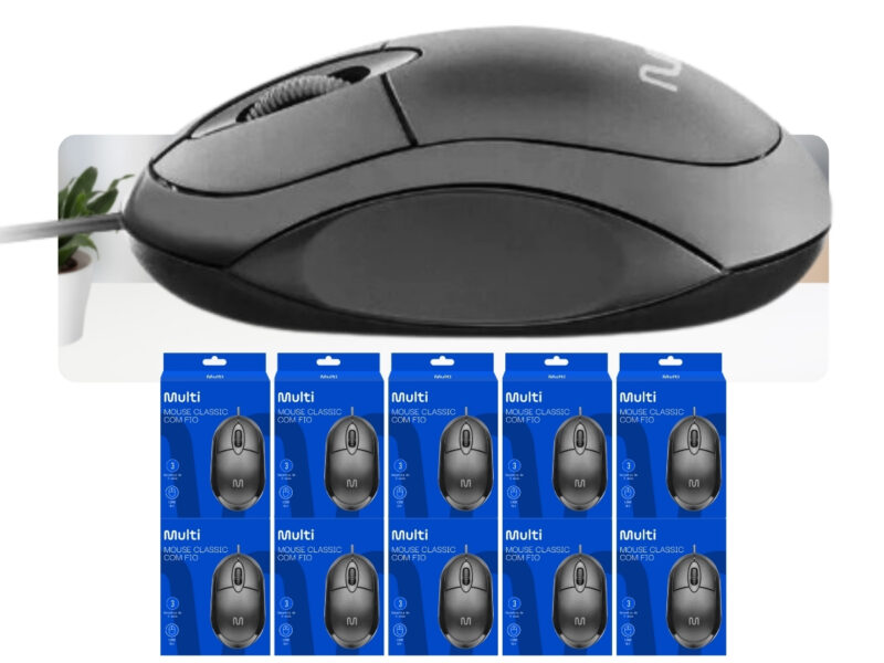 Mouse Óptico Preto Basic MO300 Multi Compacto 10 Peças