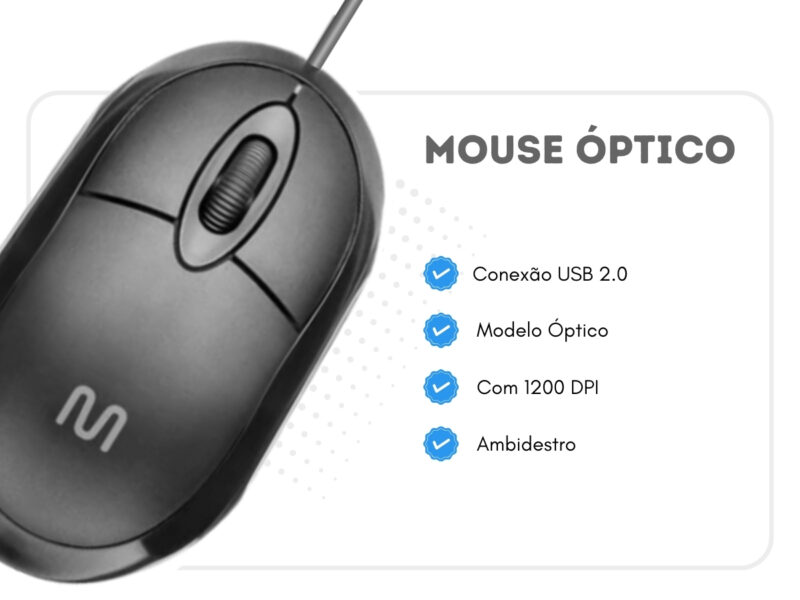 Mouse Usb Com Fio Mini Mouse Multilaser MO300 - Colorido - Image 6