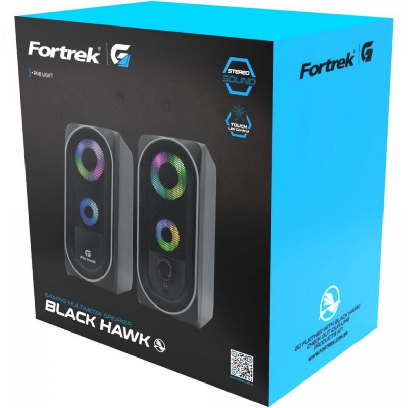 Caixa de Som Pc Gamer Fortrek Black Hawk Multimídia Com Led RGB 6W - Image 9