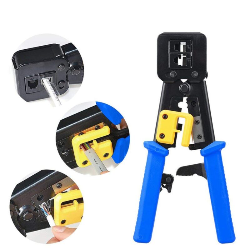 Alicate de Crimpar Cabo de Rede RJ45 EZ Vazado Crimpador Multi Função