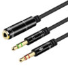 Cabo p3 p2 Adaptador de Áudio 1 P3 Fêmea x 2 P2 Macho 3.5mm - Image 2