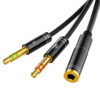 Cabo p3 p2 Adaptador de Áudio 1 P3 Fêmea x 2 P2 Macho 3.5mm