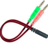 Cabo Adaptador de Audio Fone de ouvido (P3 x P2) 1 P3 Fêmea x 2 P2 Macho, PC Notebook KP-MPP02 - Image 2