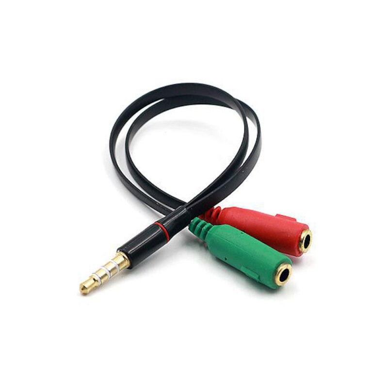 Cabo Y Adaptador De Áudio 2 P2 Fêmea X 1 P3 Macho 3.5mm P/ Fone Headset