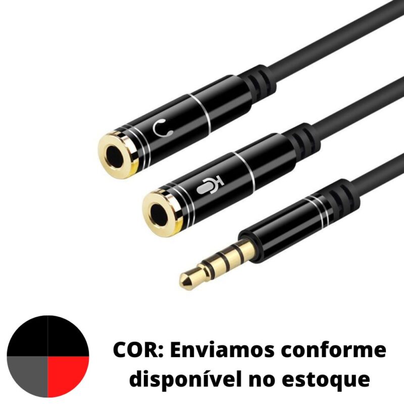 Cabo P2 P3 Adaptador de Áudio 2 P2 Fêmea x 1 P3 Macho Estéreo 3.5mm - Image 3