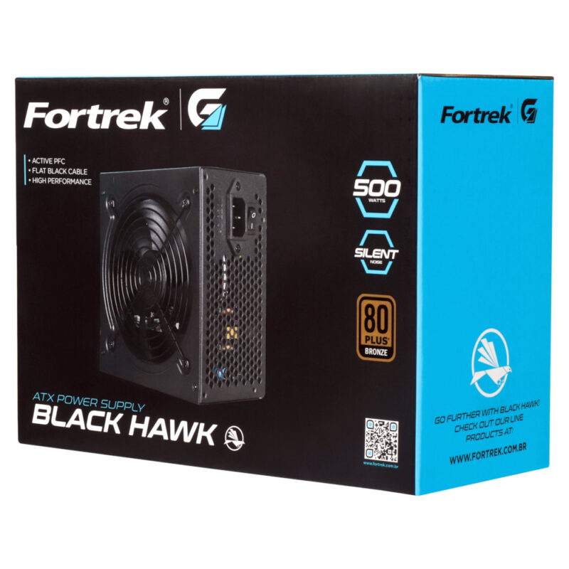 Fonte Atx Black Hawk 500w Pfc Ativo 80plus Bronze Fortrek G - Image 5