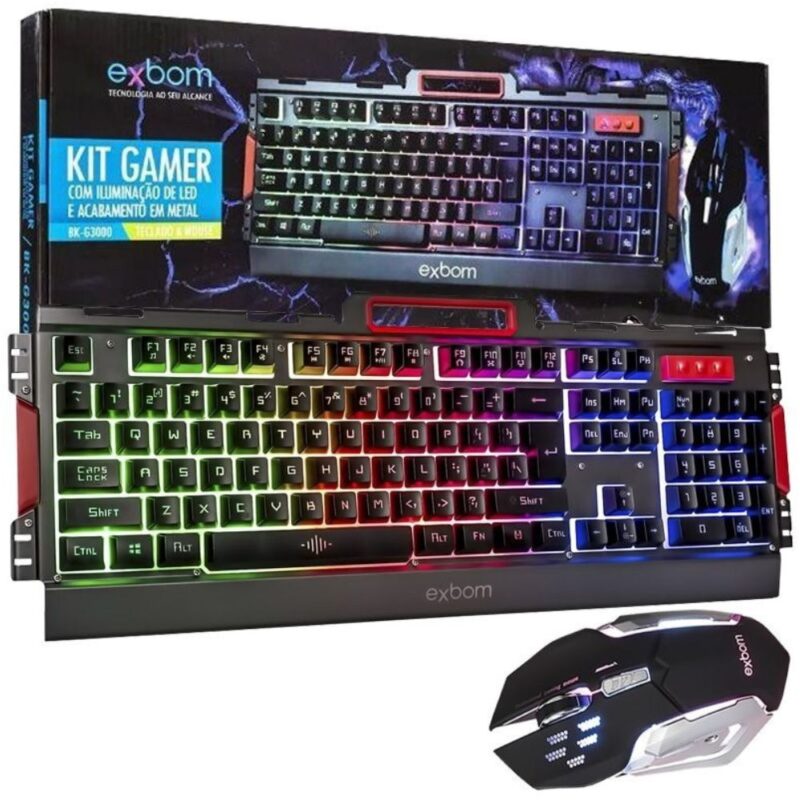 Kit Gamer Pc Barato Teclado e Mouse - Semi Mecânico Com Led Abnt Exbom BKG-3000 - Image 6