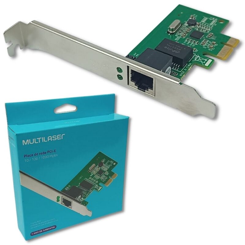 Placa de Rede Pci Express Gigabit Alta Velocidade 10/100/1000 Mbps, Multilaser GA150