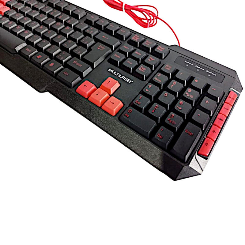 Teclado Gamer Pc Multilaser Multimídia Usb 2.0 Teclas Vermelhas Abnt2 - Image 6