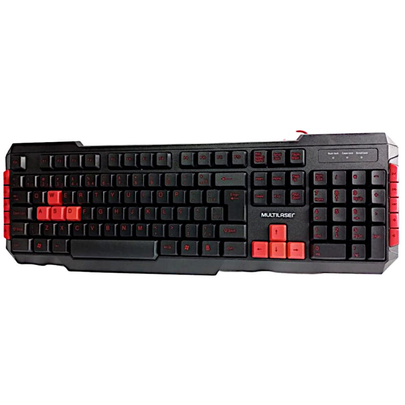 Teclado Gamer Pc Multilaser Multimídia Usb 2.0 Teclas Vermelhas Abnt2 - Image 3