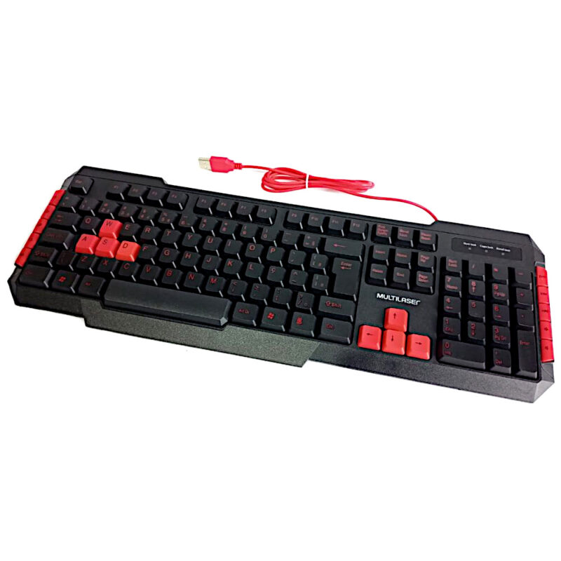 Teclado Gamer Pc Multilaser Multimídia Usb 2.0 Teclas Vermelhas Abnt2 - Image 2