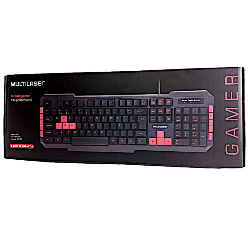 Teclado Gamer Pc Multilaser Multimídia Usb 2.0 Teclas Vermelhas Abnt2 - Image 9