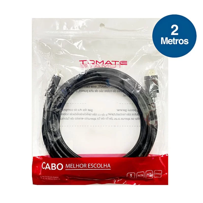 Cabo HDMI 2.0, 2 Metros 4K – Tomate MHD-4022, Preto