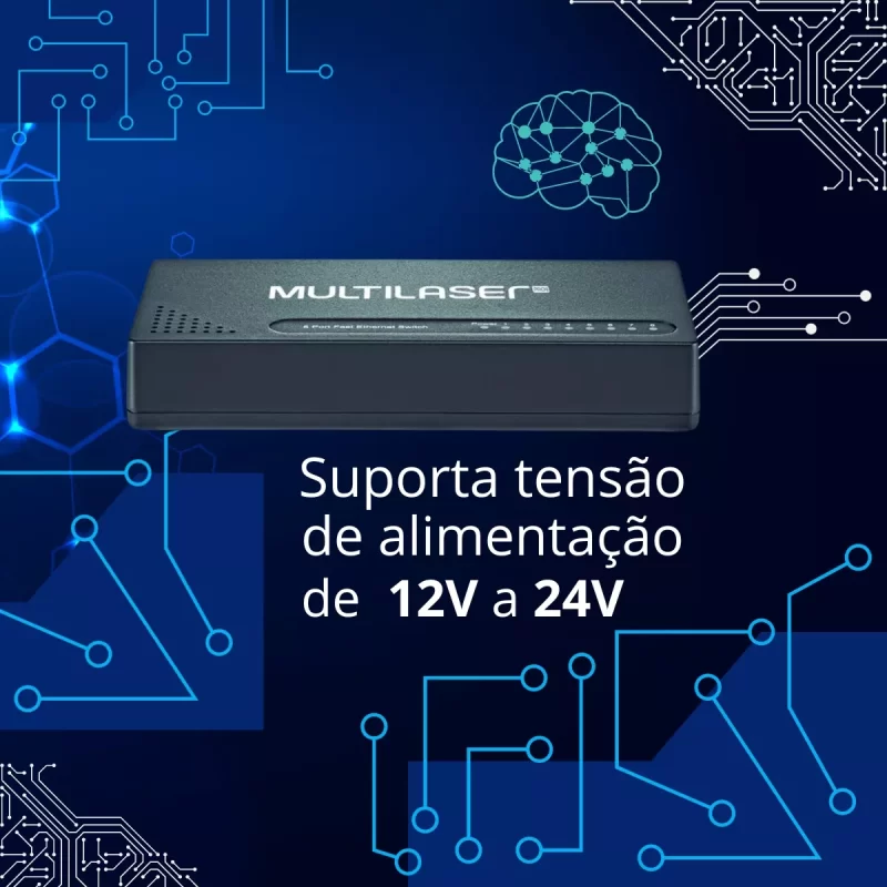 Switch Multilaser RE115 - 8 Portas 10/100Mbps com Vlan Fixa e PoE Passivo - Image 6