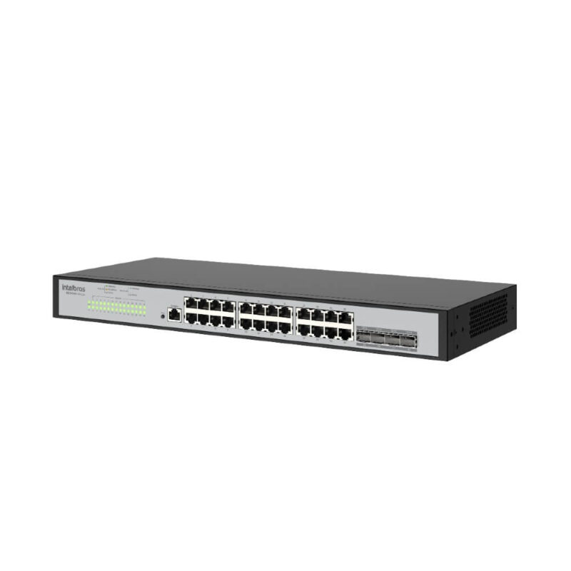 SWITCH RACK GERENCIAVEL 24P GIGA E 4P SFP SG 2404D MR L2+ - INTELBRAS