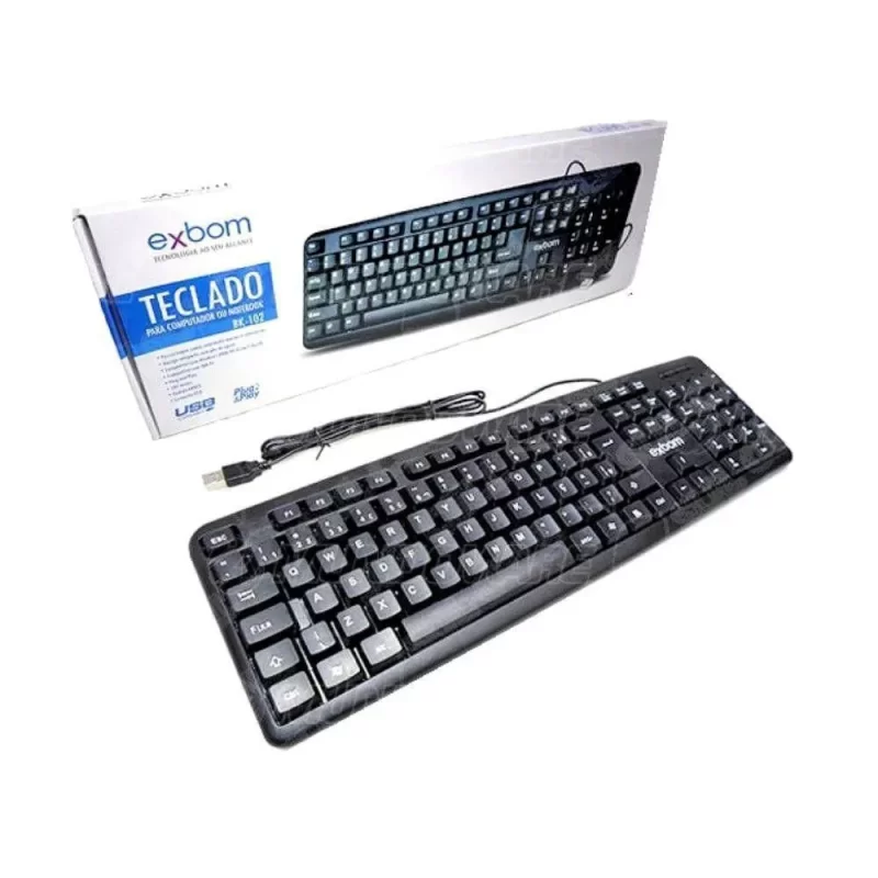 Teclado USB com Fio Exbom BK-102 para Computador - Image 2